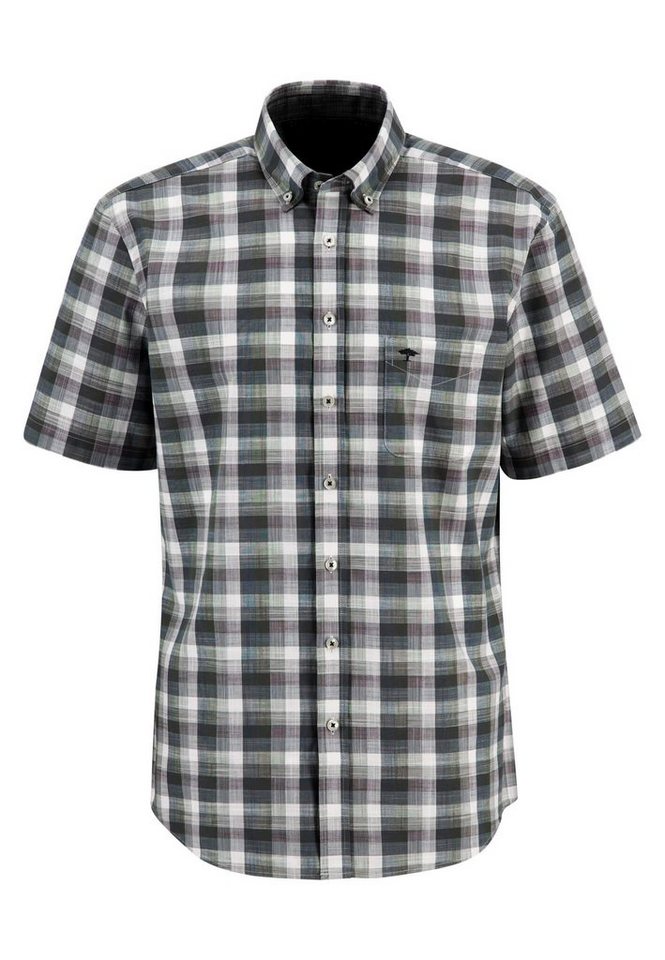 FYNCH-HATTON Kurzarmhemd Summer Slub Check, B.D., 1/2 von FYNCH-HATTON