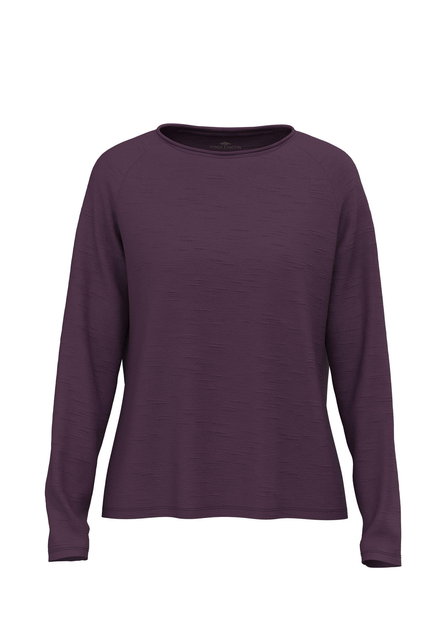 FYNCH-HATTON - LONGSEEVE SLUB SOLID modern plum - Gr. - XS von FYNCH-HATTON