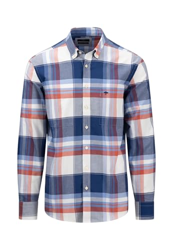 FYNCH-HATTON Lässiges Langarmhemd mit großen Karos Navy/XL von FYNCH-HATTON