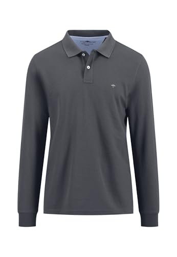 FYNCH-HATTON Langarm-Poloshirt aus Baumwolle Asphalt/L von FYNCH-HATTON