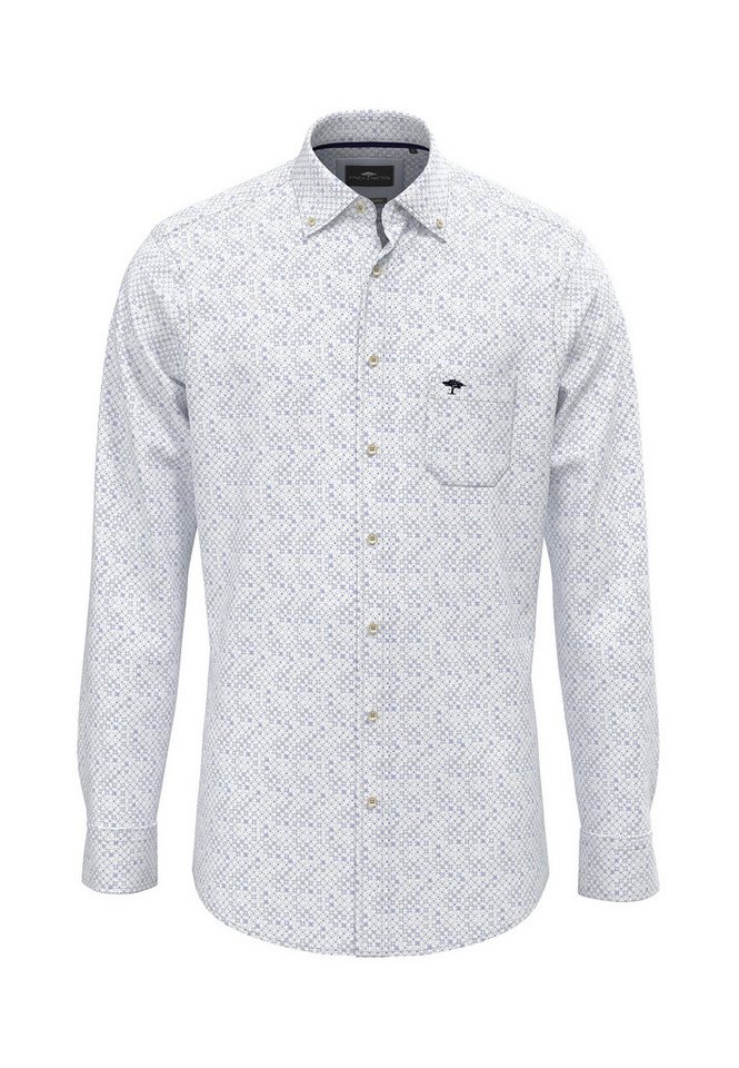 FYNCH-HATTON Langarmhemd Hemd aus 100% Baumwolle mit Minimalprint von FYNCH-HATTON