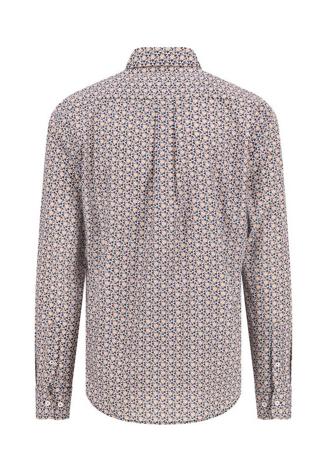 FYNCH-HATTON Langarmhemd mit Logostickerei und All-Over Print von FYNCH-HATTON