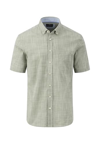 FYNCH-HATTON Leichtes Halbarm-Hemd aus Slub-Baumwolle Dusty Olive/XXL von FYNCH-HATTON