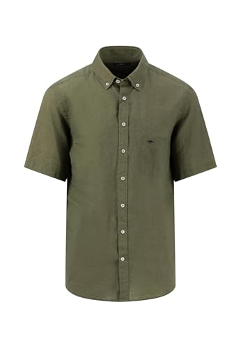 FYNCH-HATTON Leichtes Halbarm-Hemd mit Button-Down-Kragen Dusty Olive/XL von FYNCH-HATTON