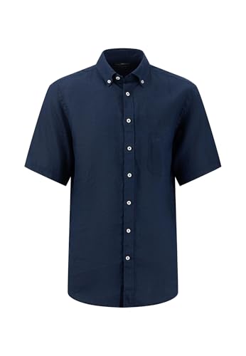 FYNCH-HATTON Leichtes Halbarm-Hemd mit Button-Down-Kragen Navy/XXL von FYNCH-HATTON