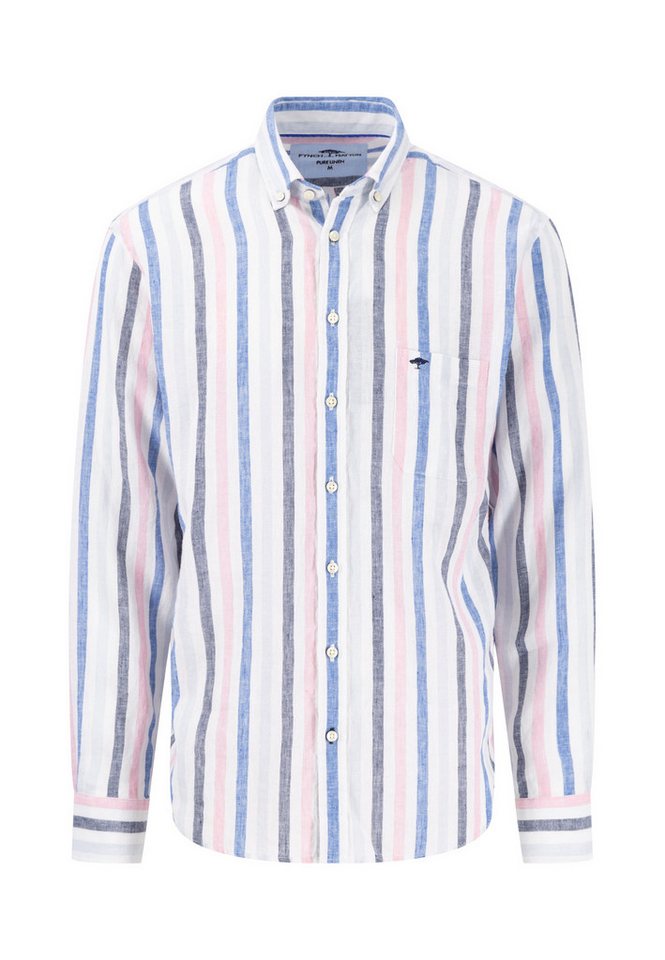 FYNCH-HATTON Leinenhemd mit Logo Stickerei von FYNCH-HATTON