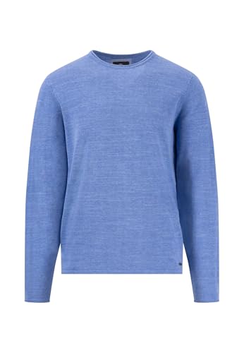 FYNCH-HATTON Melierter Strickpullover aus Baumwolle mit Rundhalsausschnitt Strong Blue/XL von FYNCH-HATTON