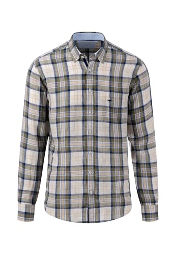 FYNCH-HATTON Modernes Button-Down-Hemd mit Karomuster Dusty Olive/XXL von FYNCH-HATTON