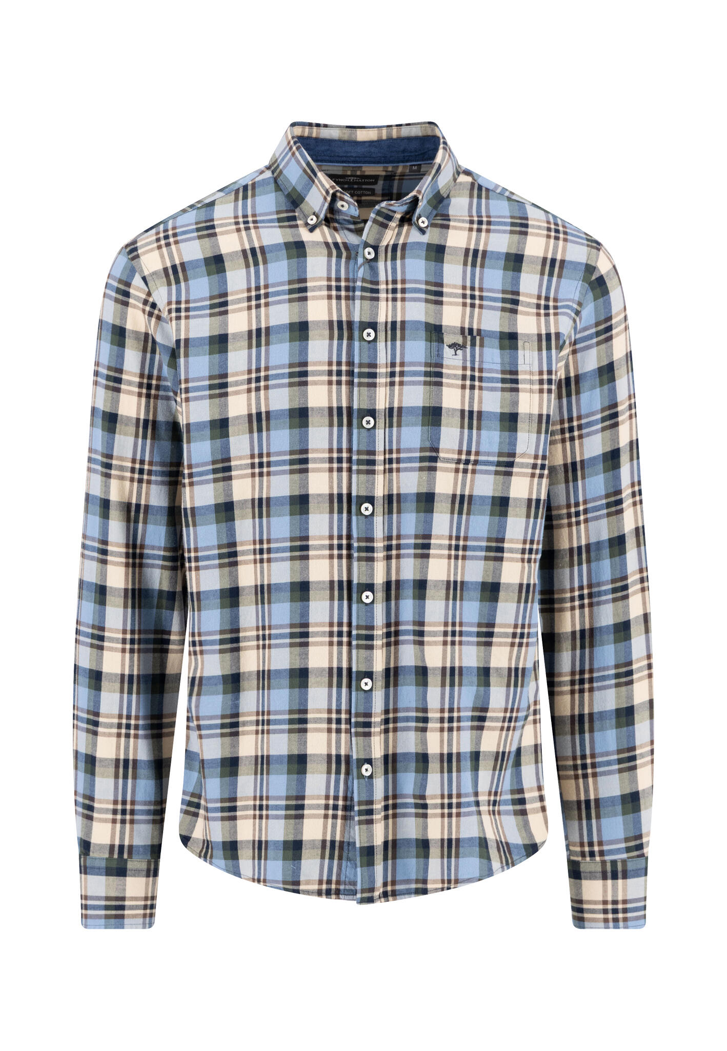 FYNCH-HATTON - Multicolor Flannel Check, B.D., 1/1 sand - Gr. - L von FYNCH-HATTON