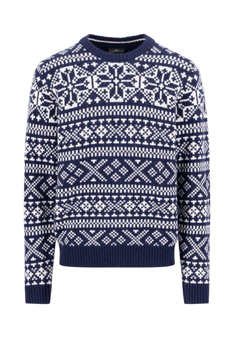 FYNCH-HATTON - O-Neck, Big Jacquard navy - Gr. - XXL von FYNCH-HATTON