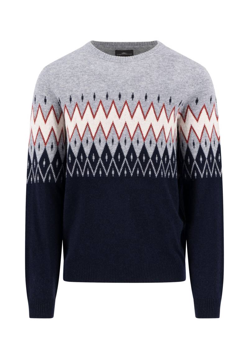 FYNCH-HATTON - O-Neck, Jacquard, Merino Cashmere navy - Gr. - M von FYNCH-HATTON
