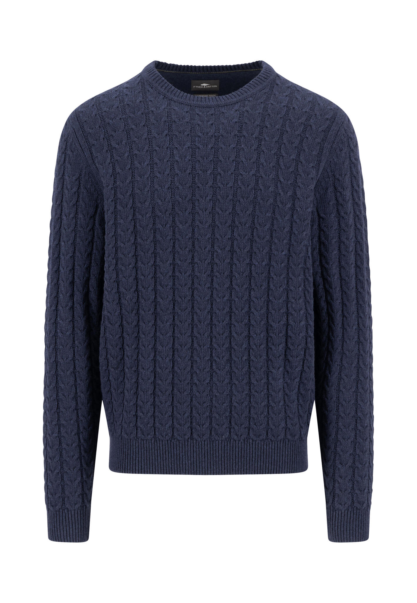 FYNCH-HATTON - O-Neck, Soft Knit Cable navy - Gr. - XL von FYNCH-HATTON