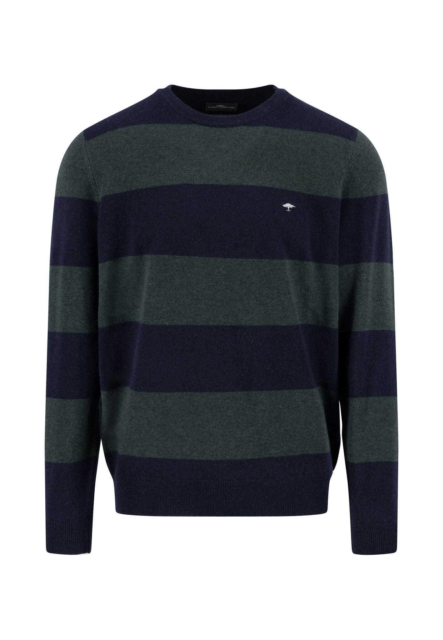 FYNCH-HATTON - O-Neck, Stripe, Merino Cashmere navy - Gr. - XL von FYNCH-HATTON