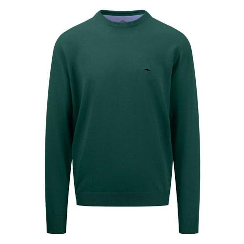 FYNCH-HATTON Strickpullover aus Baumwolle mit Rundhalsausschnitt Dark Emerald/XXL von FYNCH-HATTON