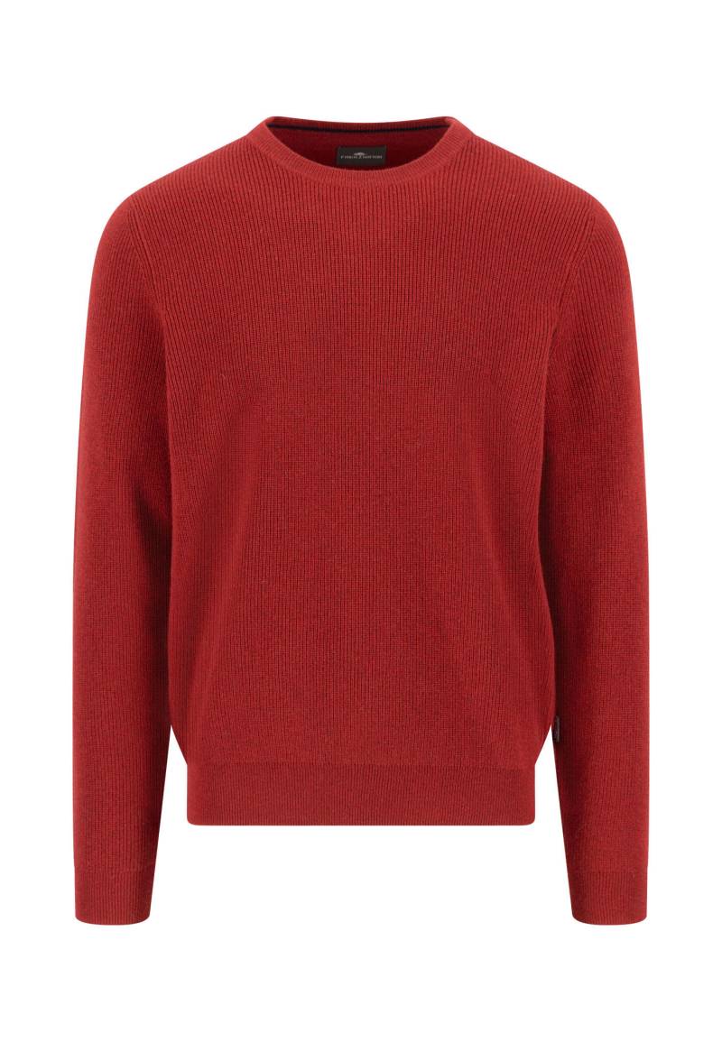 FYNCH-HATTON - O-Neck, structure, Merino Cashmere garnet red - Gr. - XXL von FYNCH-HATTON