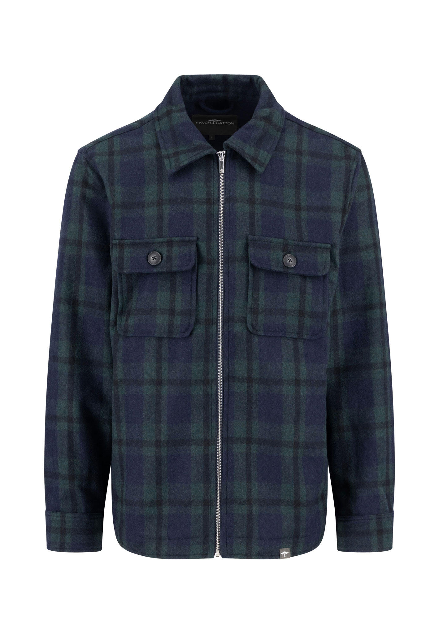 FYNCH-HATTON - Overshirt Checked dark navy - Gr. - XL von FYNCH-HATTON
