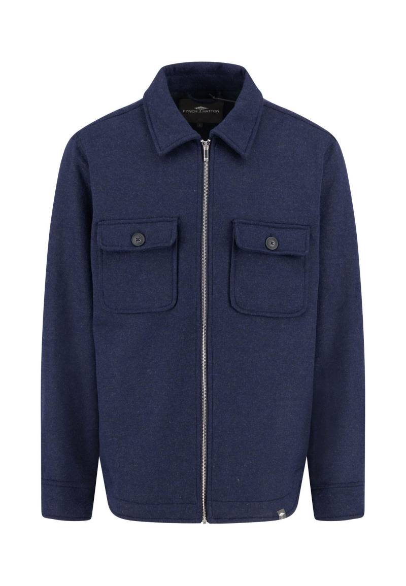 FYNCH-HATTON - Overshirt Melange dark navy - Gr. - M von FYNCH-HATTON