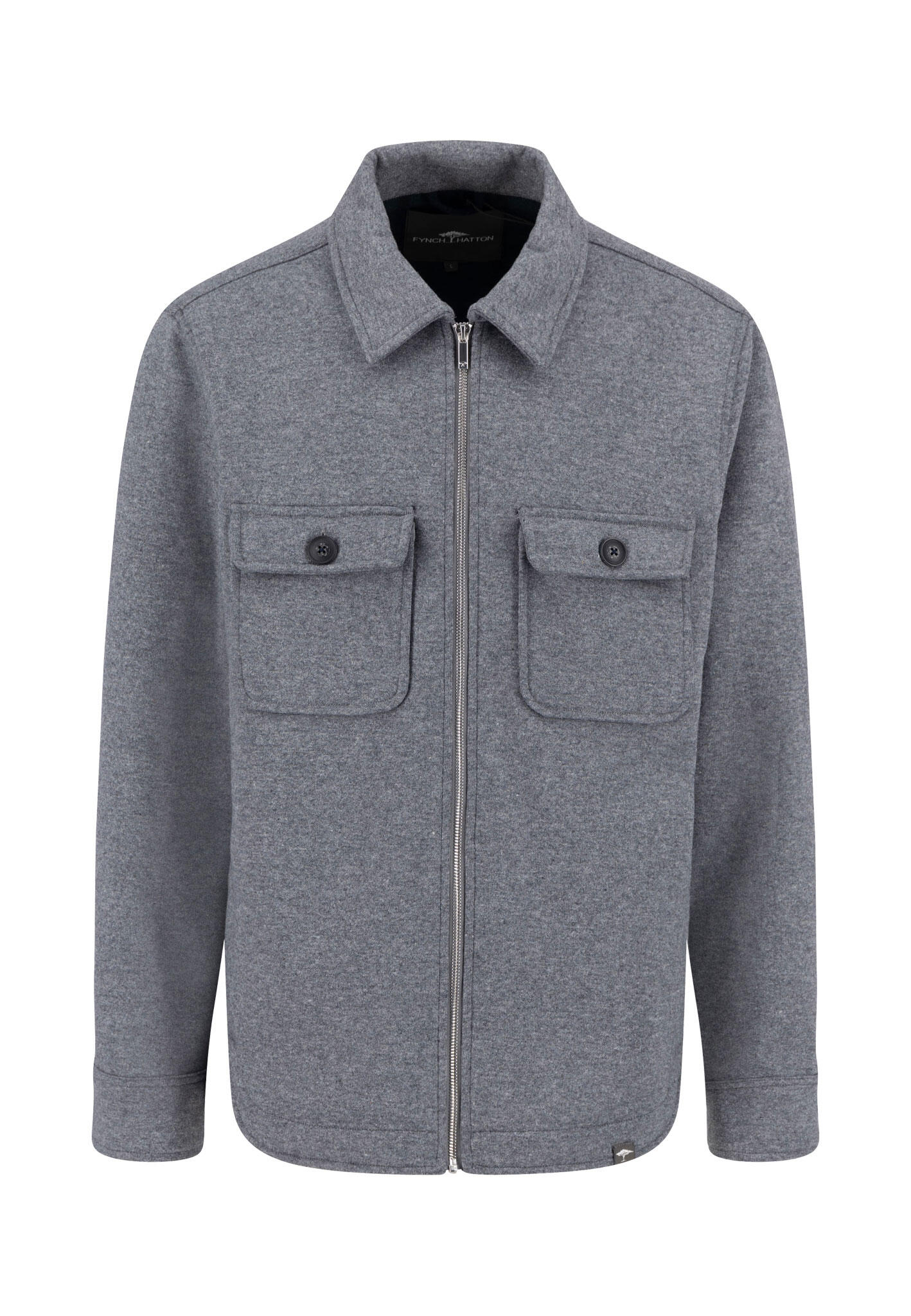 FYNCH-HATTON - Overshirt Melange steel - Gr. - XXL von FYNCH-HATTON