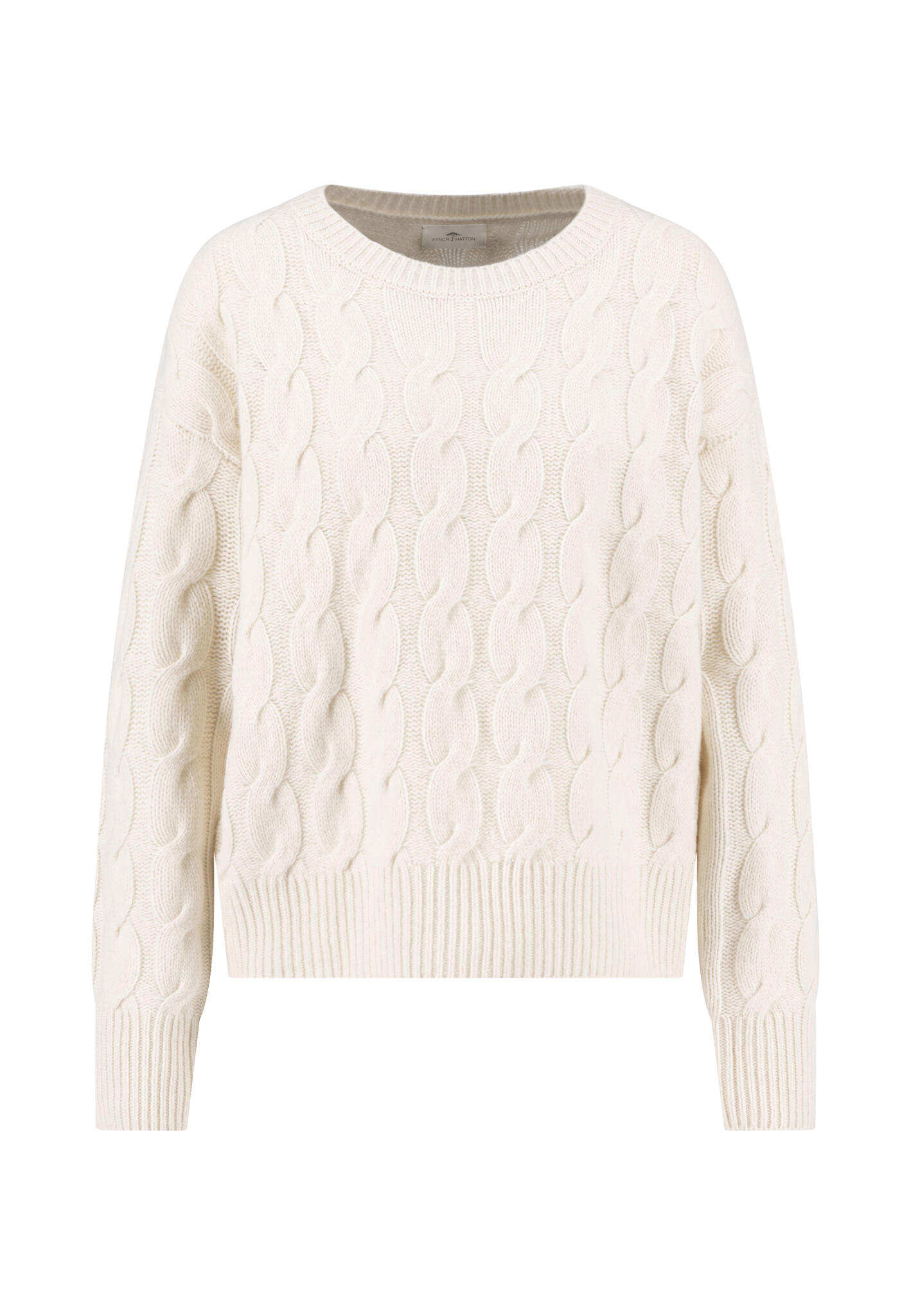 FYNCH-HATTON - PULLOVER CABLE SOFTWOOL *RWS milk - Gr. - XS von FYNCH-HATTON