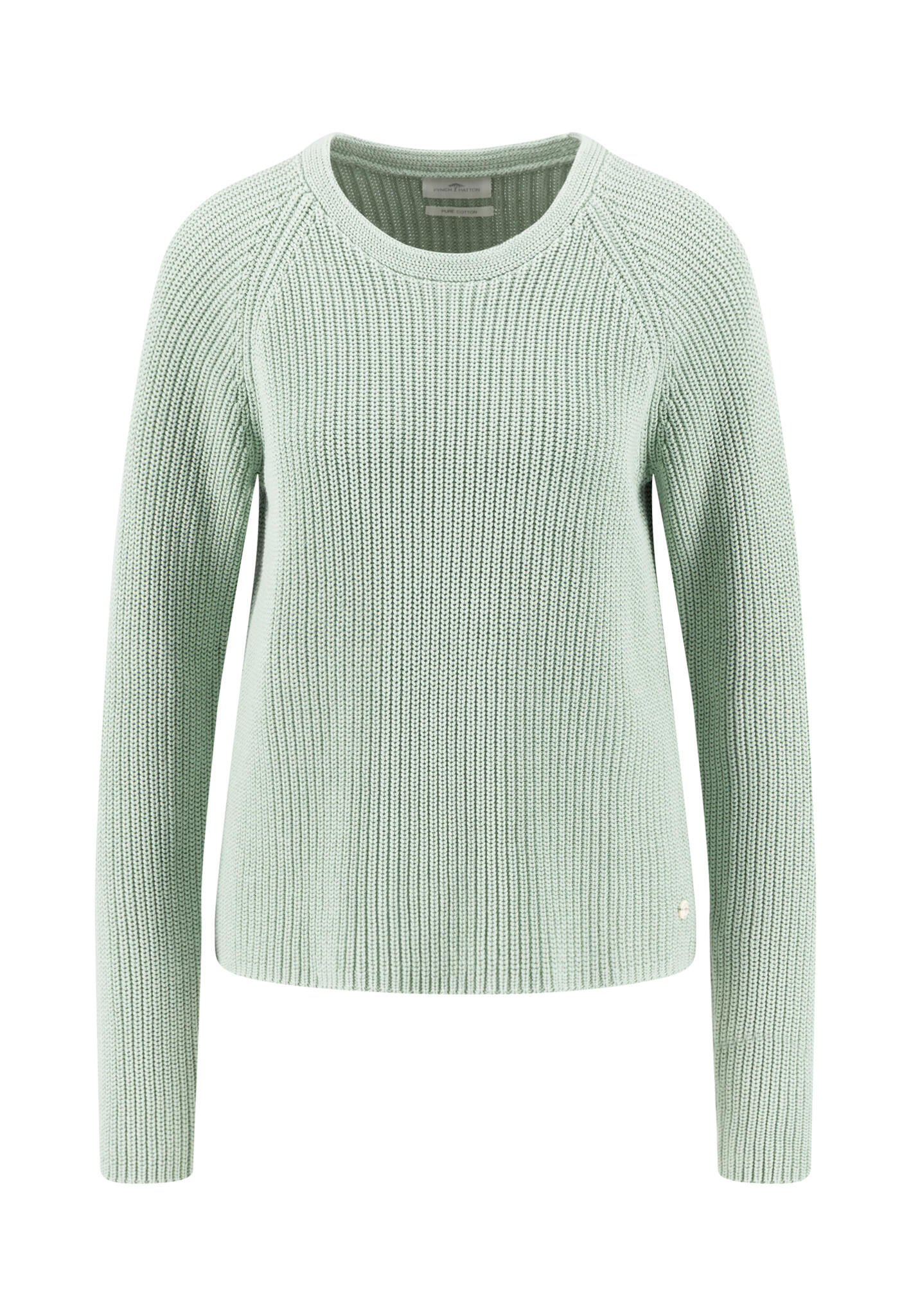 FYNCH-HATTON - PULLOVER O-NECK COTTON sage green - Gr. - L von FYNCH-HATTON