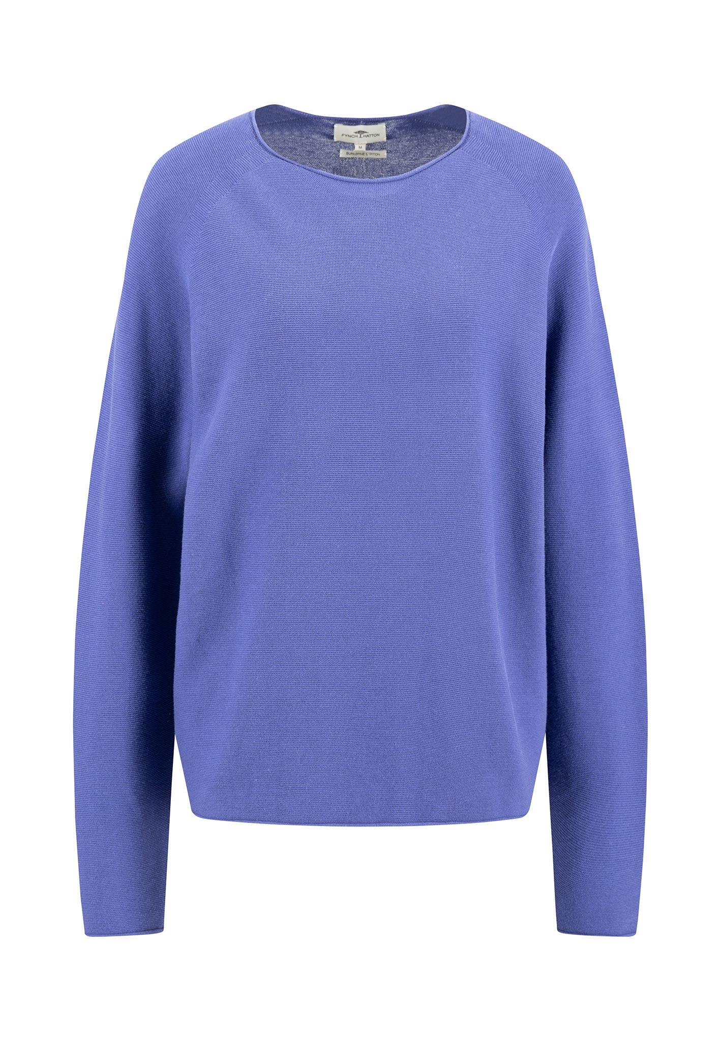 FYNCH-HATTON - PULLOVER O-NECK FINE COTTON blue purple - Gr. - M von FYNCH-HATTON