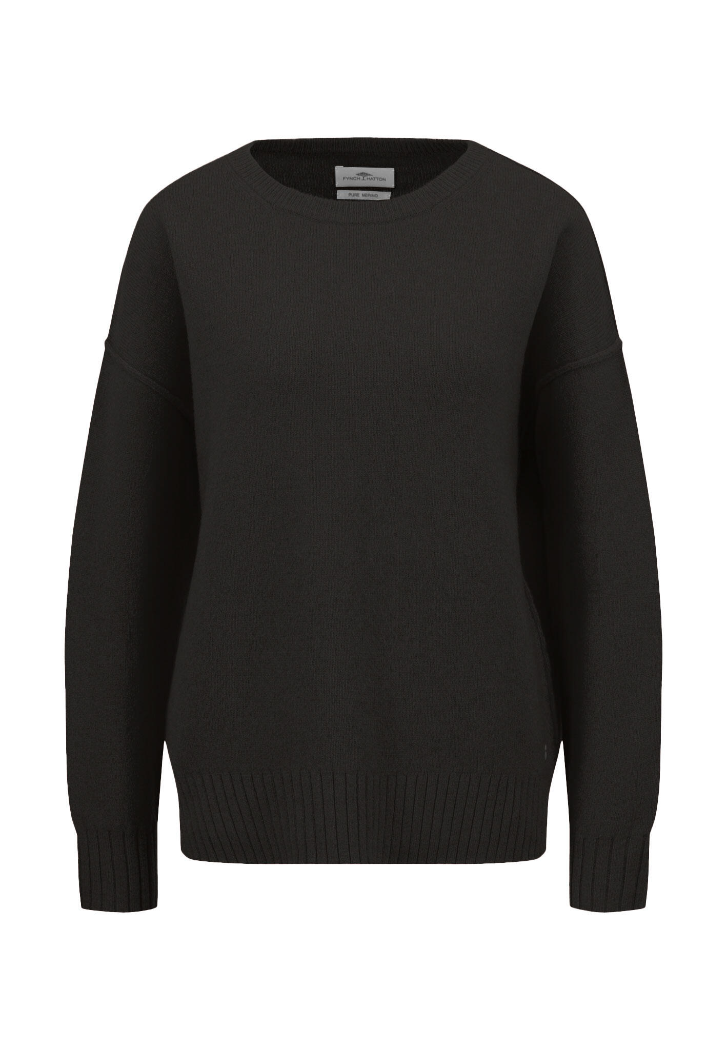 FYNCH-HATTON - PULLOVER O-NECK MERINOWOOL*RWS black - Gr. - M von FYNCH-HATTON