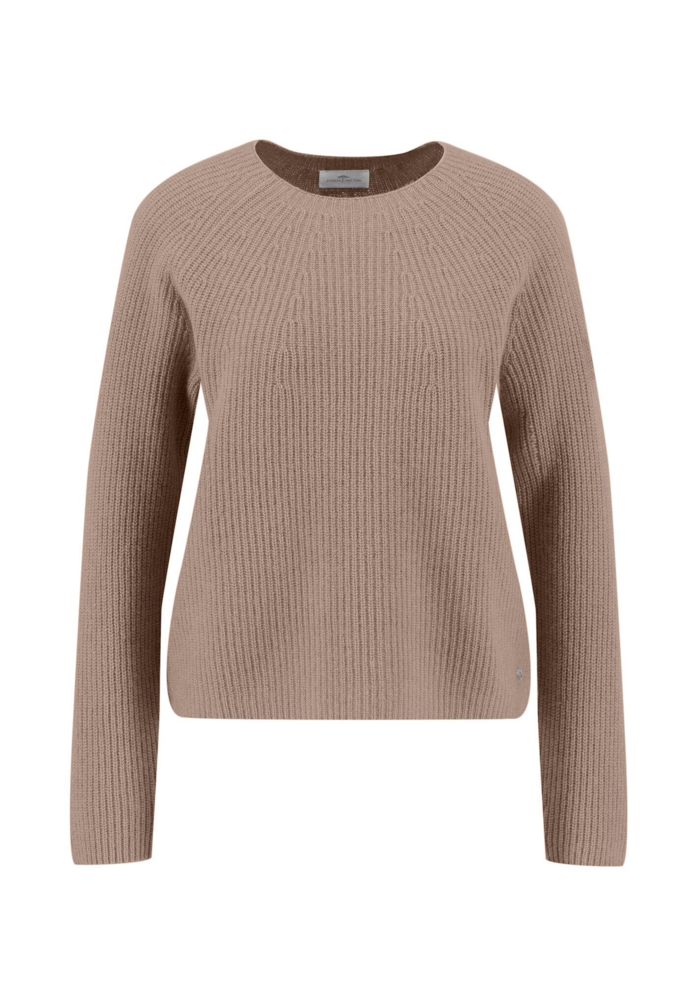 FYNCH-HATTON - PULLOVER O-NECK RIB CASHMERE cappucchino - Gr. - XXL von FYNCH-HATTON