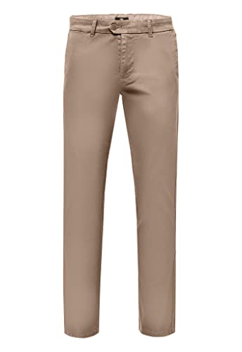 FYNCH-HATTON Pants Flat Front 10002800 - Chino-Hose aus Baumwoll-Stretch beige 38 32 von FYNCH-HATTON