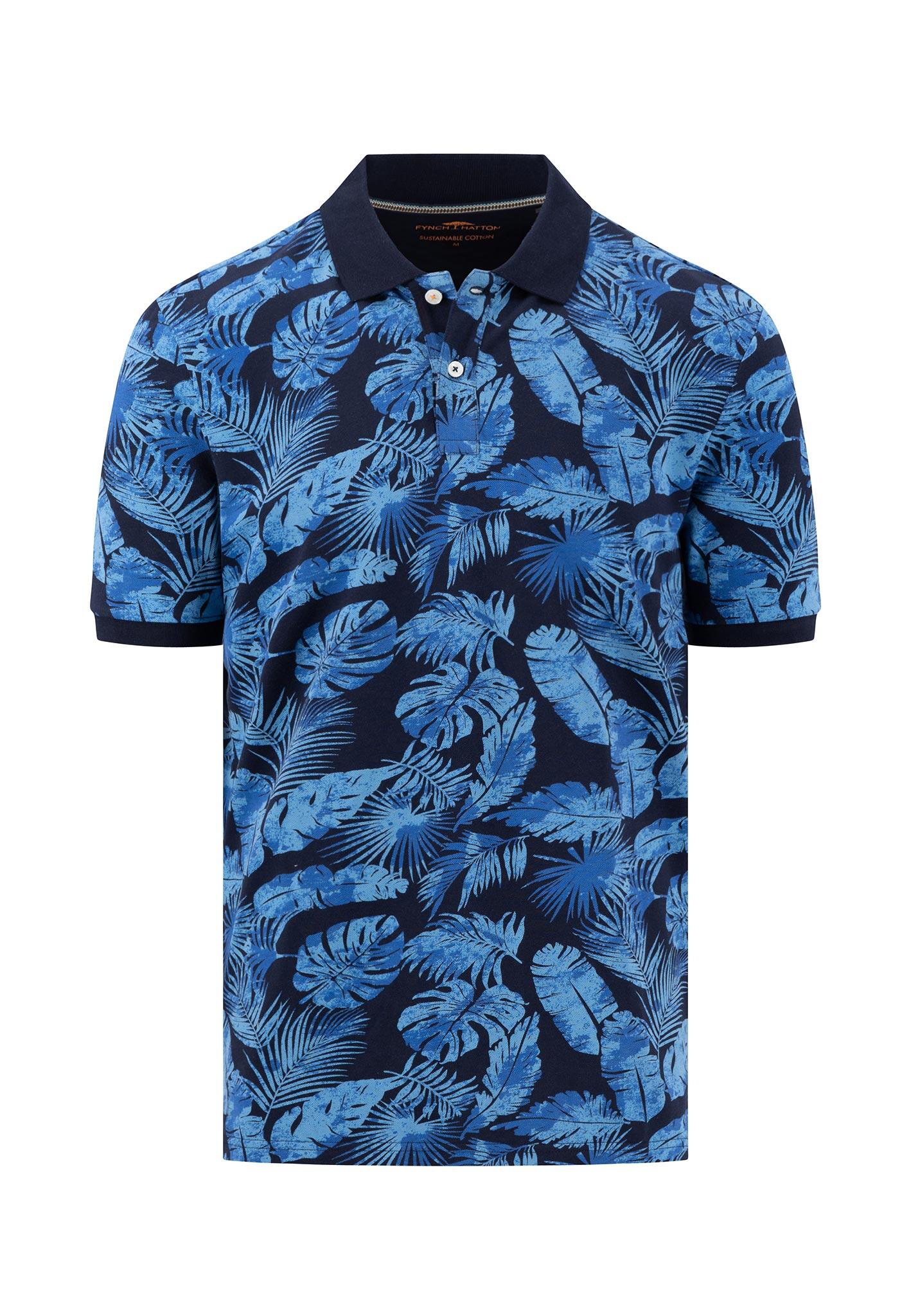 FYNCH-HATTON - Polo, AOP navy - Gr. - L von FYNCH-HATTON