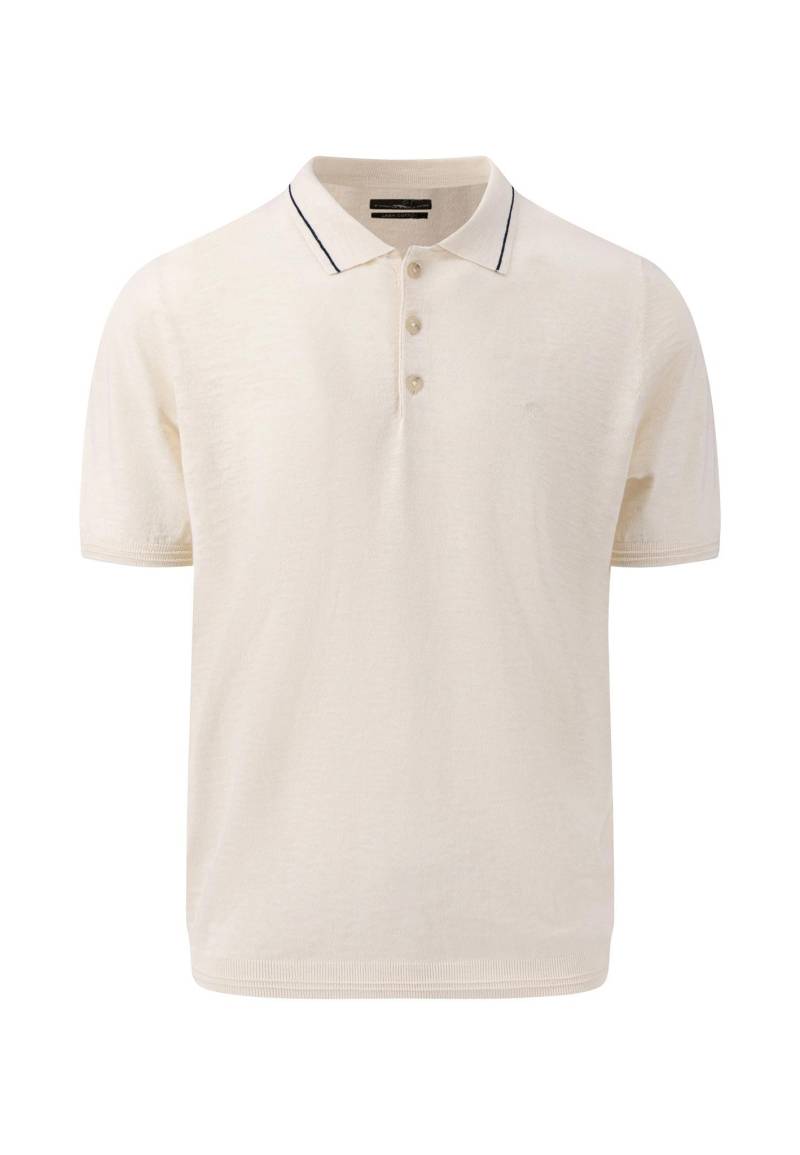 FYNCH-HATTON - Polo, Cotton Linen offwhite - Gr. - L von FYNCH-HATTON