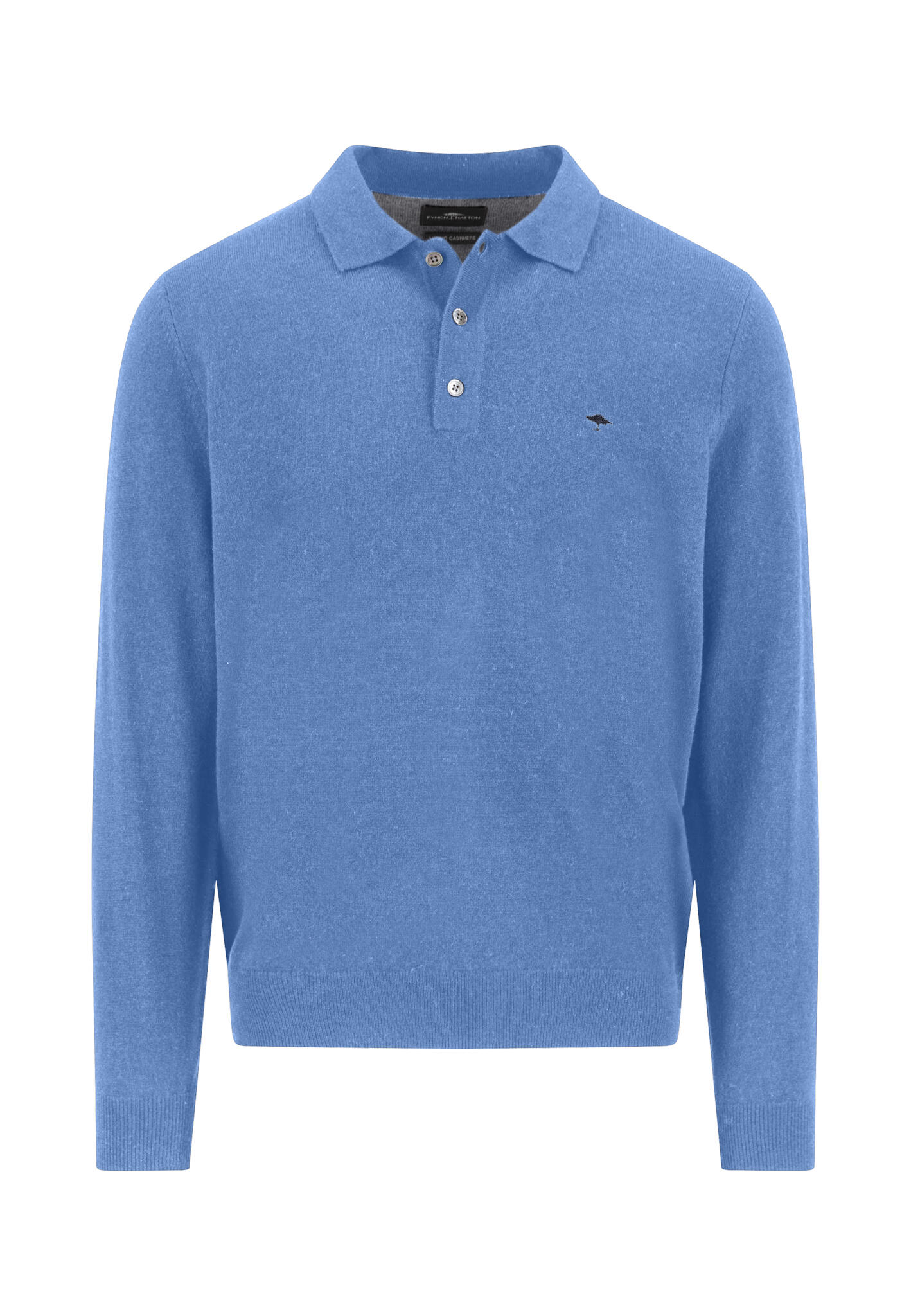 FYNCH-HATTON - Polo, Longsleeve, Merino Cashmere crystal blue - Gr. - M von FYNCH-HATTON
