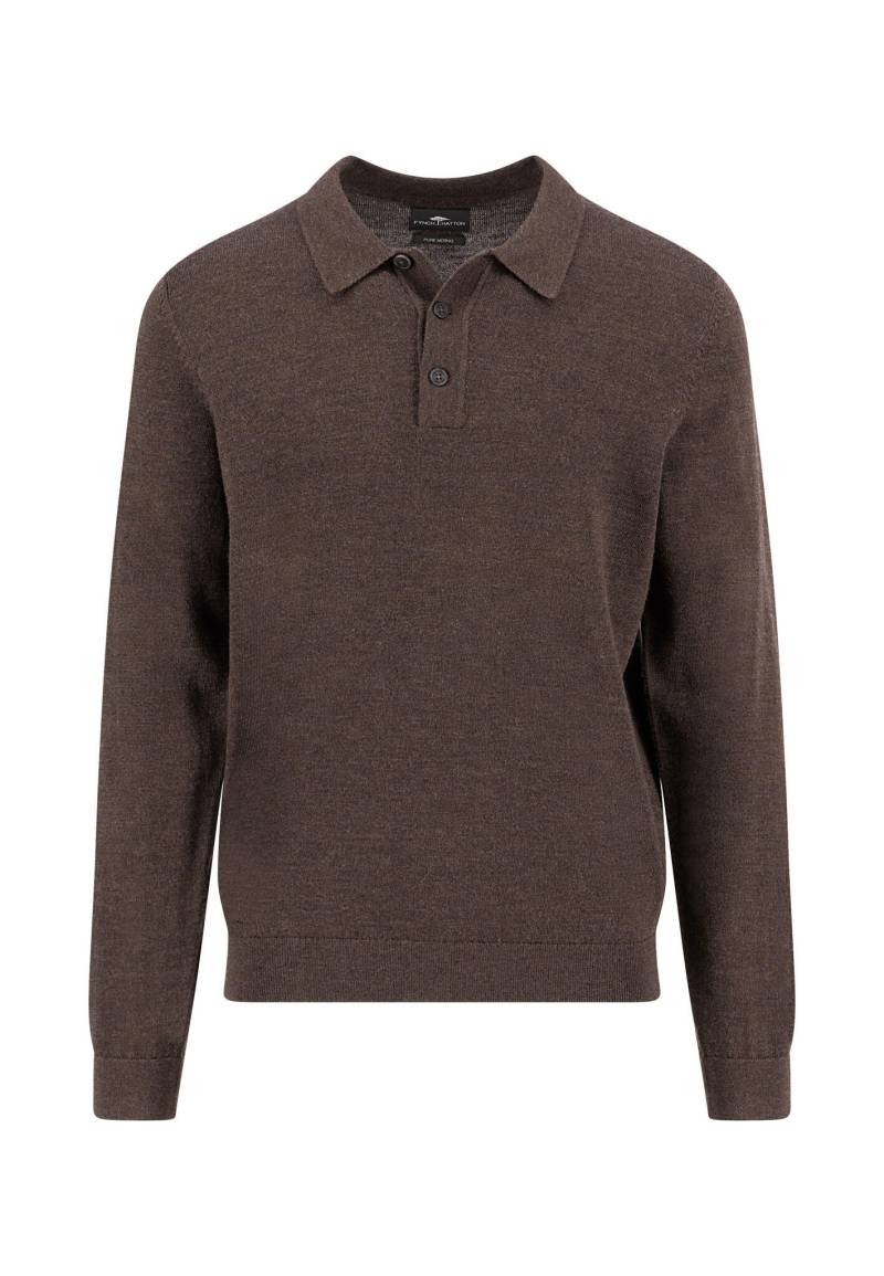 FYNCH-HATTON - Polo, Merino, modern fit dark chocolate - Gr. - L von FYNCH-HATTON