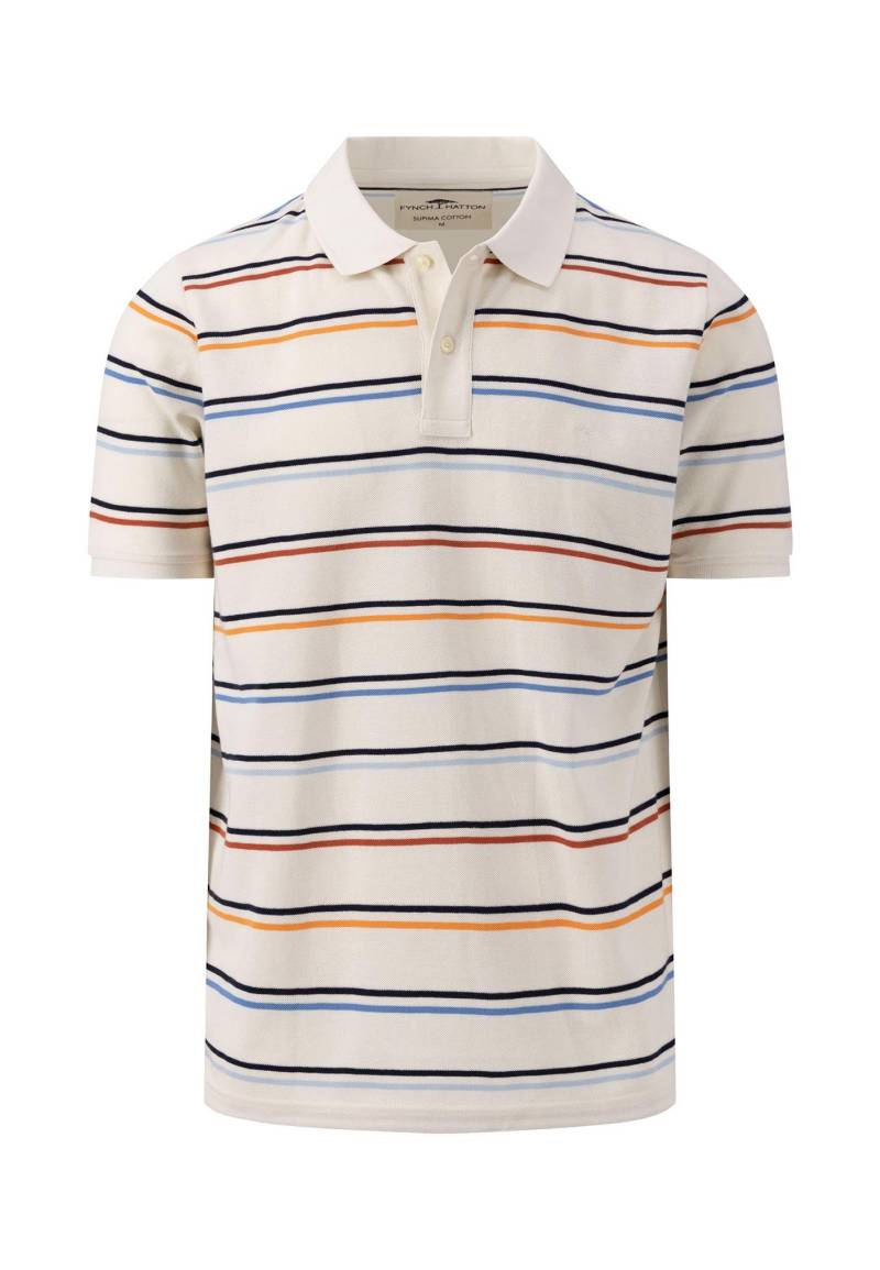 FYNCH-HATTON - Polo, Supima, Multicoloured Stripe offwhite - Gr. - XL von FYNCH-HATTON
