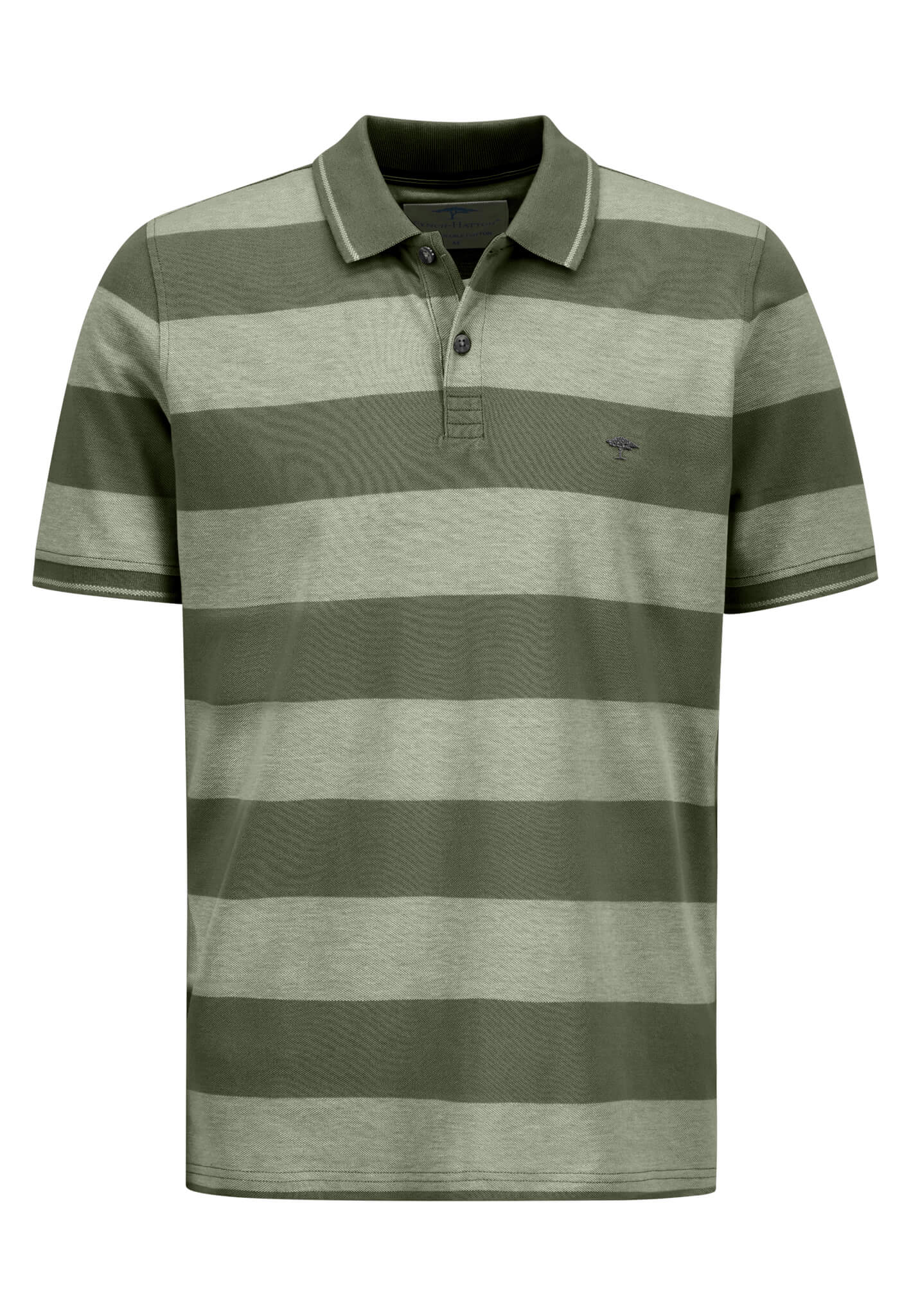 FYNCH-HATTON - Polo, Two-Tone Stripes dusty olive - Gr. - M von FYNCH-HATTON