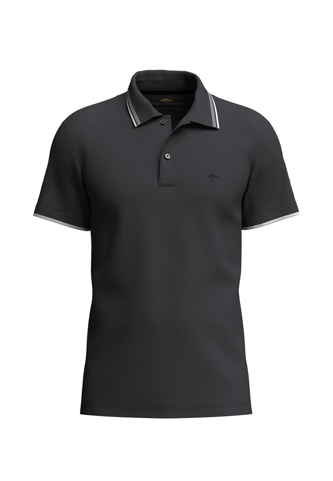 FYNCH-HATTON - Polo, contrast tipping asphalt - Gr. - XL von FYNCH-HATTON