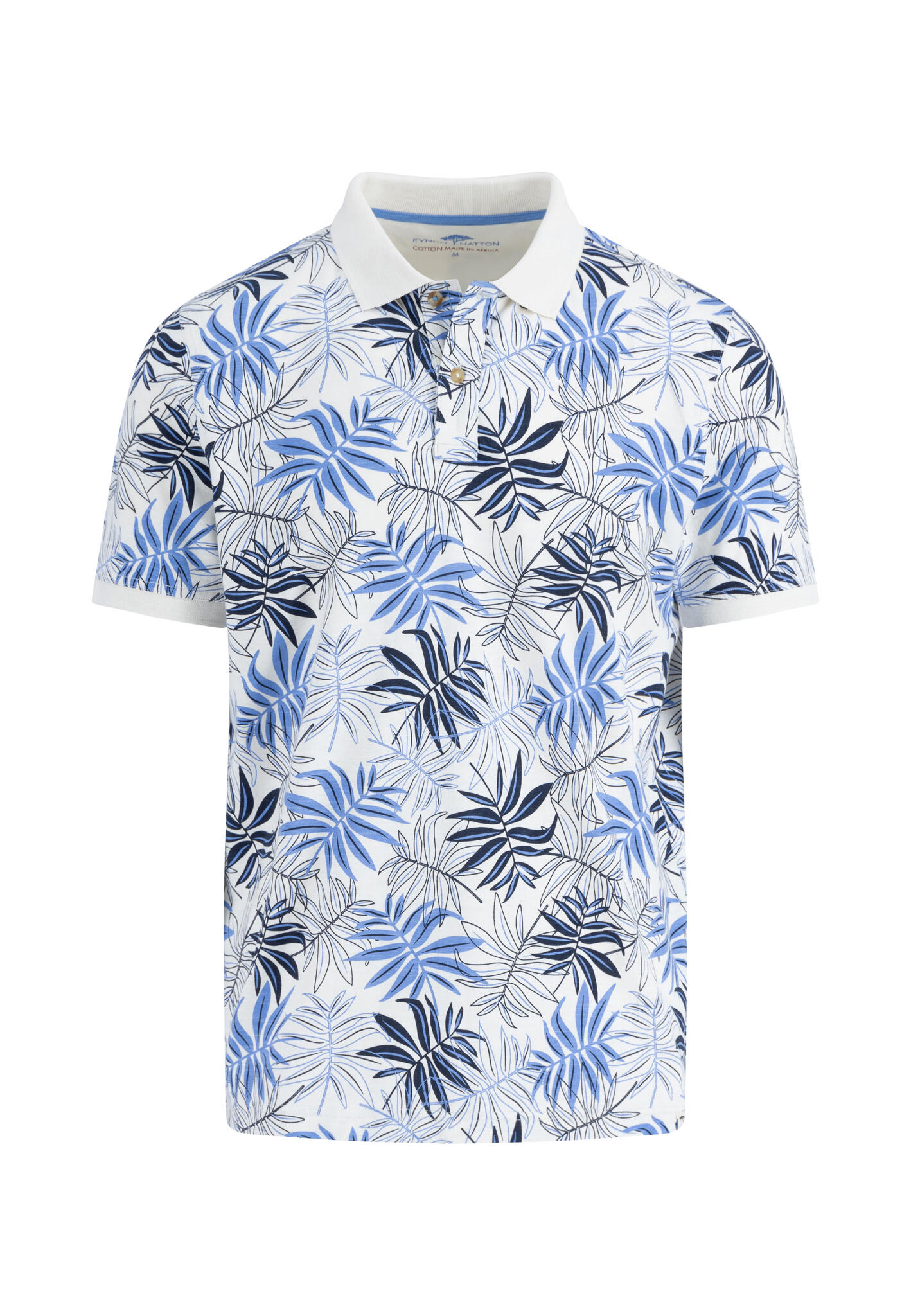 FYNCH-HATTON - Polo, slub, AOP new offwhite - Gr. - S von FYNCH-HATTON