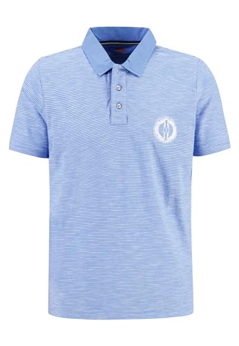 Gestreiftes Polo-Shirt aus Baumwoll-Jersey Light Sky/XL von FYNCH-HATTON