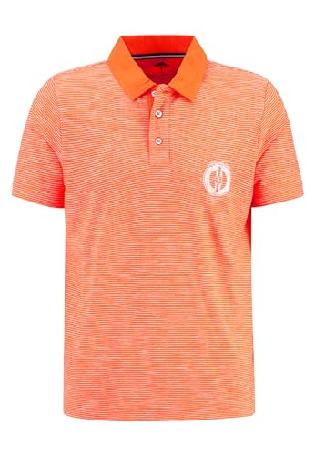 Gestreiftes Polo-Shirt aus Baumwoll-Jersey Tangerine/XL von FYNCH-HATTON