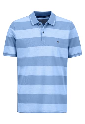 FYNCH-HATTON Herren Polo, Two-Tone Stripes, Light Sky, L von FYNCH-HATTON