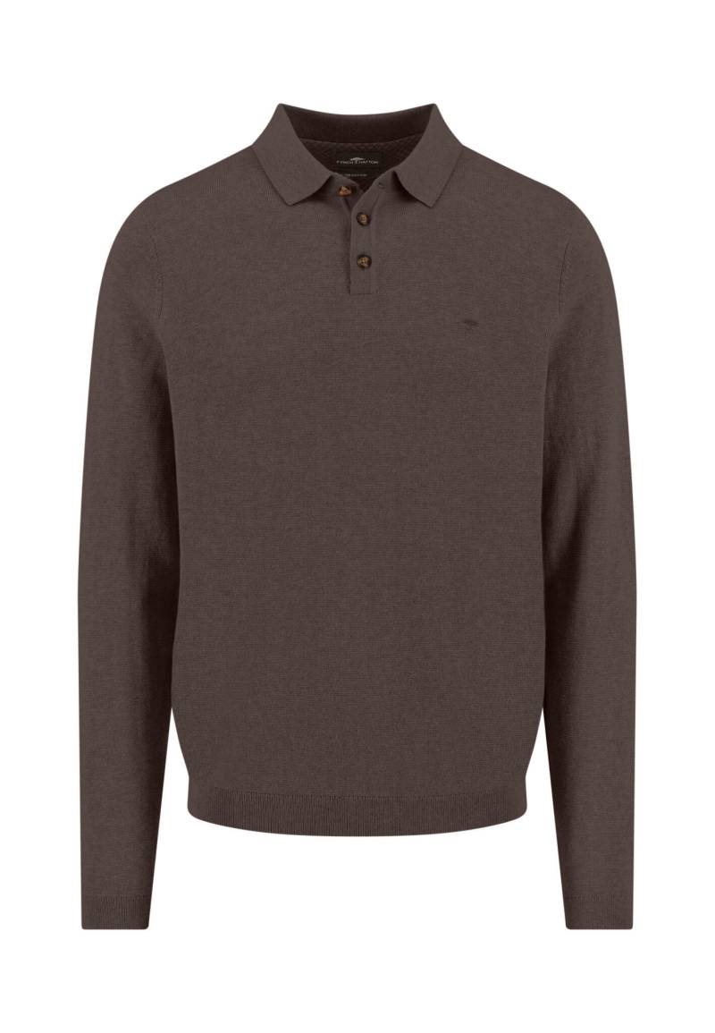 FYNCH-HATTON - Polo Longsleeve, Winter Air Cotton dark chocolate - Gr. - 3XL von FYNCH-HATTON