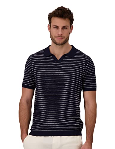 FYNCH-HATTON Polo-Shirt 1303709 - Polo-Shirt aus Baumwoll-Leinen-Mix Navy XXL von FYNCH-HATTON