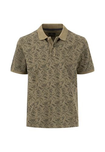 FYNCH-HATTON Poloshirt aus Baumwolle mit botanischem Alloverprint Dark Khaki/XXL von FYNCH-HATTON