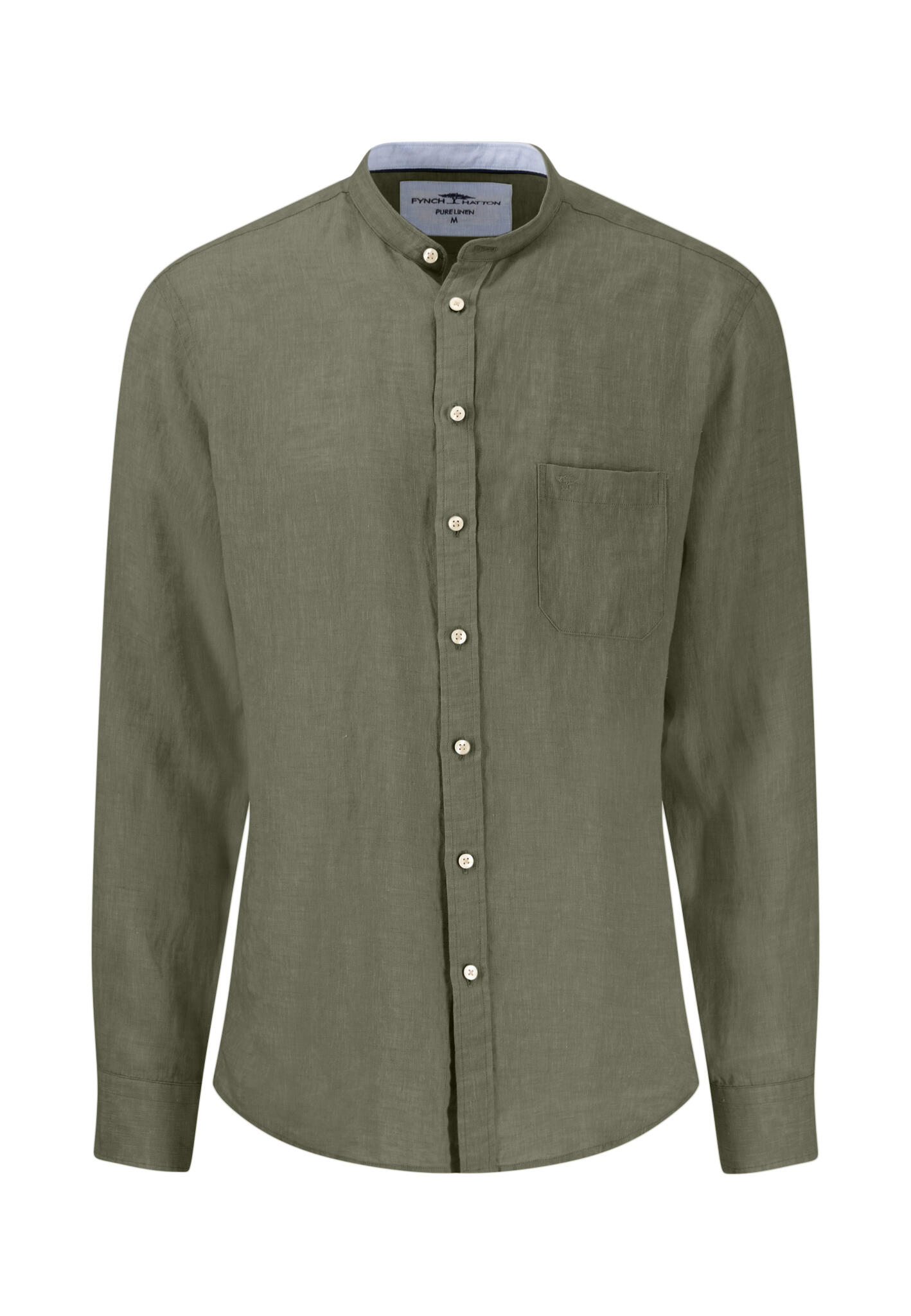 FYNCH-HATTON - Premium Linen, Stand-Up, 1/1 olive - Gr. - 3XL von FYNCH-HATTON