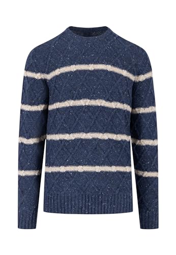 FYNCH-HATTON Pullover 1310348 - Gestreifter Pullover aus Donegal-Strick Navy XL von FYNCH-HATTON