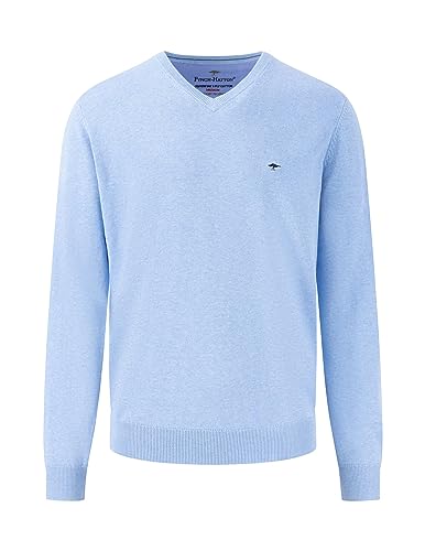 FYNCH-HATTON Pullover 1314211 - Weicher Baumwoll-Pullover mit V-Ausschnitt Light Sky 3XL von FYNCH-HATTON