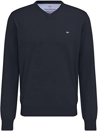 FYNCH-HATTON Pullover SFPK 211 - Basic Strickpullover - V-Neck Halsausschnitt Casual Fit Navy L von FYNCH-HATTON