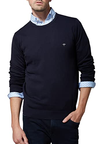 FYNCH-HATTON Pullover SFPK210 - Basic Strickpullover - Rundhalsausschnitt Casual Fit - Superfine Cotton Navy 3XL von FYNCH-HATTON