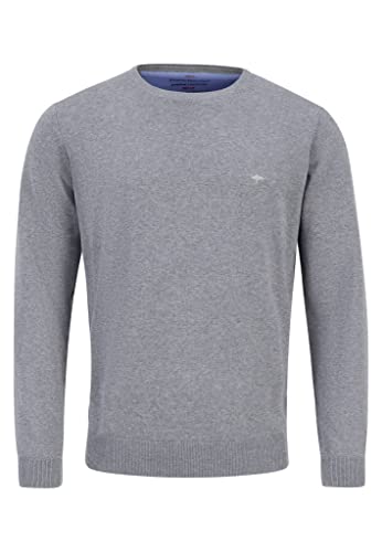 FYNCH-HATTON Pullover SFPK210 - Basic Strickpullover - Rundhalsausschnitt Casual Fit - Superfine Cotton Steel L von FYNCH-HATTON