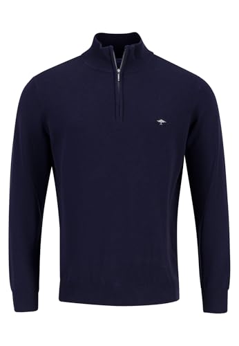 FYNCH-HATTON Moderner Troyer aus Reiner Baumwolle mit Reißverschluss Navy / 3XL von FYNCH-HATTON