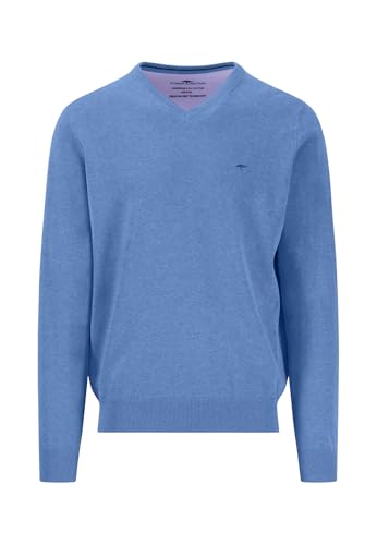FYNCH-HATTON Pullover aus Baumwolle mit V-Ausschnitt Crystal Blue/XL von FYNCH-HATTON